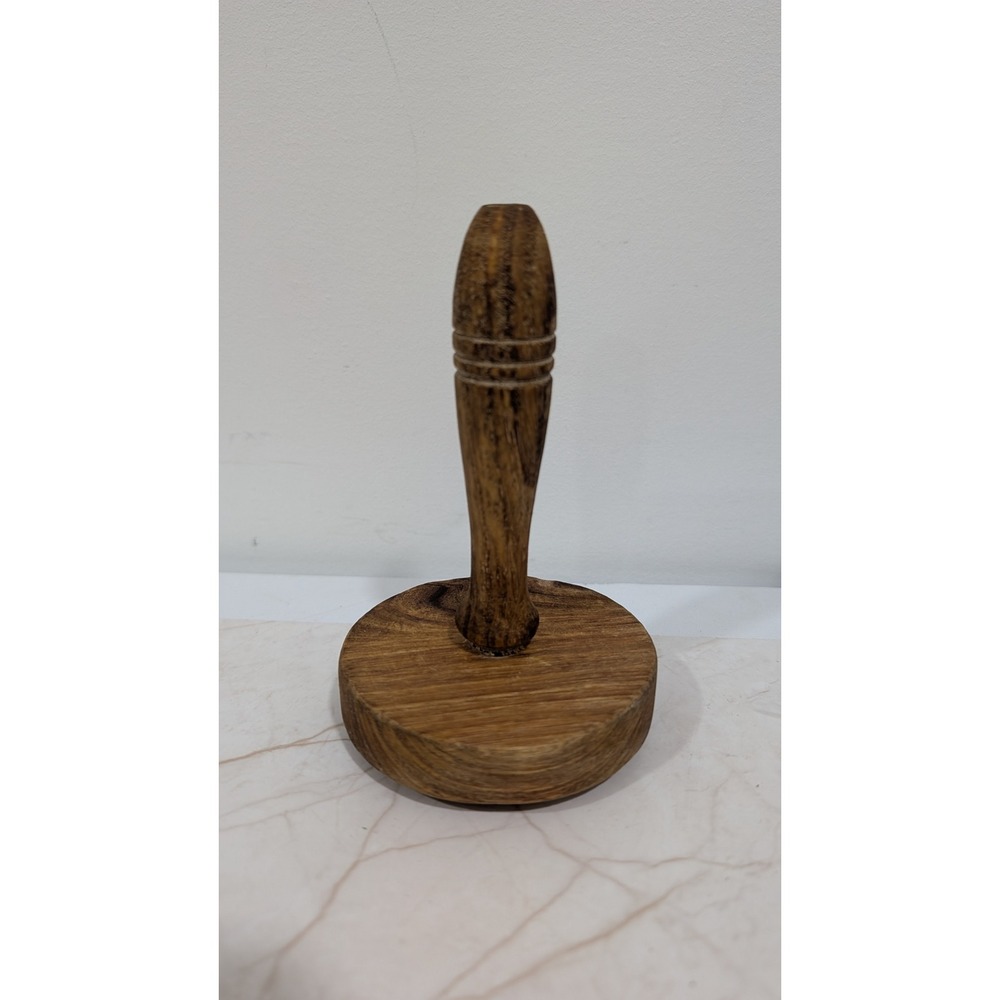 Vintage Handcrafted Wooden Kitchen Tool Spice Crusher Dough Press Rustic Decor